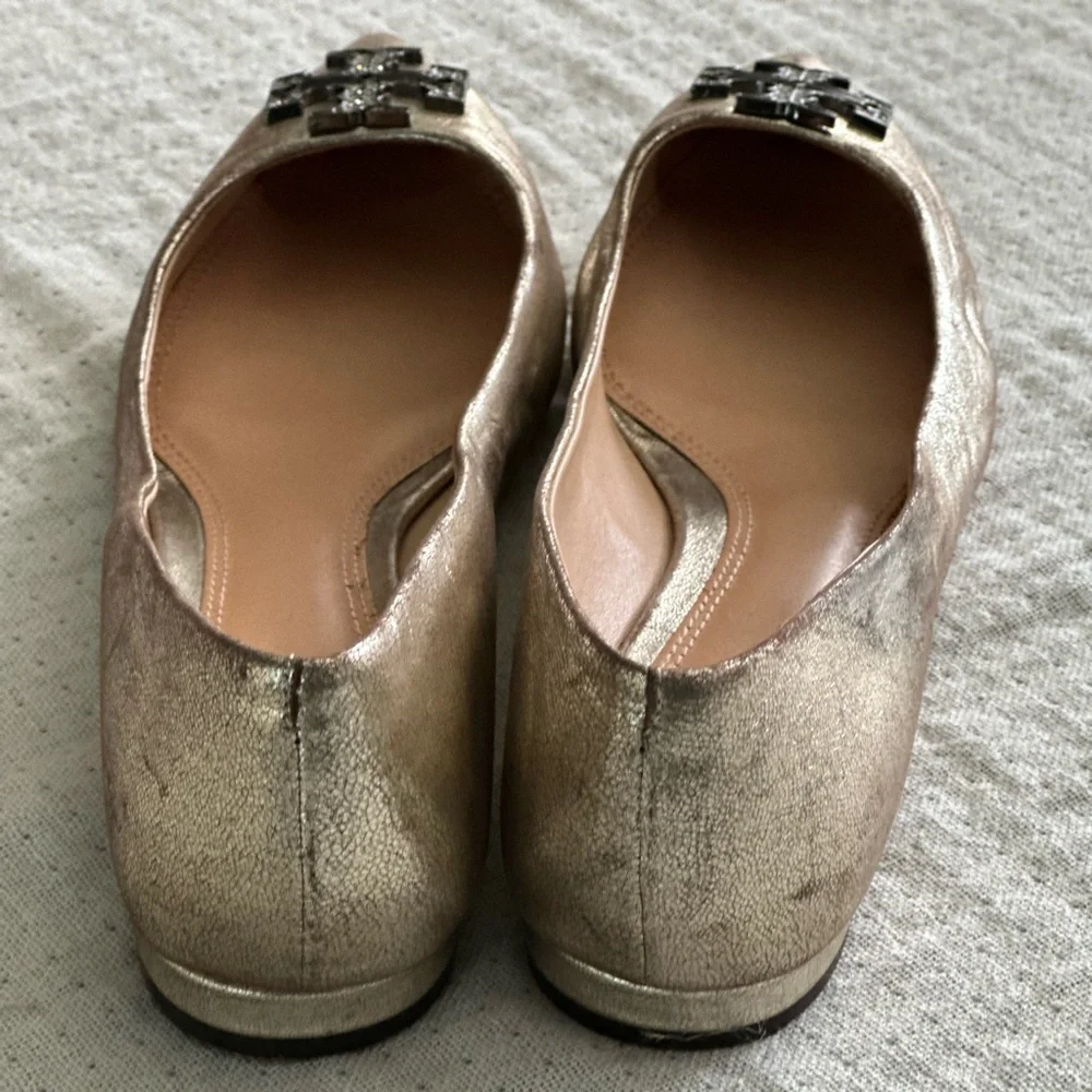Tory Burch Metallic Kellen Flat - Picture 2 of 3